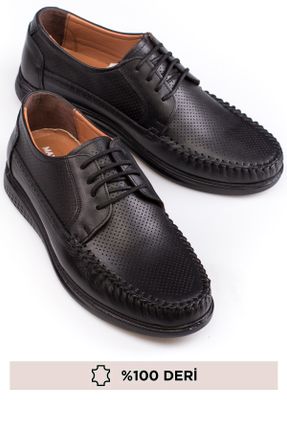 کفش کژوال مشکی مردانه چرم طبیعی پاشنه کوتاه ( 4 - 1 cm ) پاشنه ضخیم کد 814658453