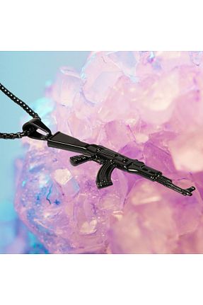 گردنبند استیل ( فولاد ) مشکی زنانه استیل (فولاد) FG KONNİCHİWA - کد 814266113