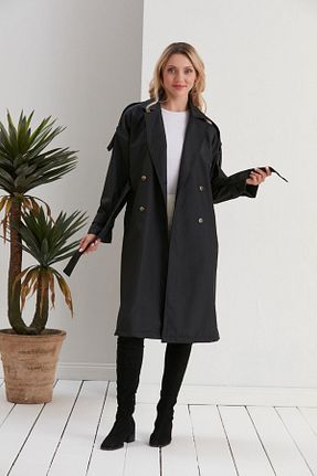 ترنچکت مشکی زنانه مخلوط پلی استر Mitay - کد 814293464