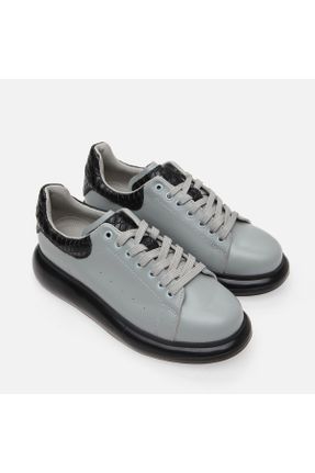 کفش کژوال طوسی مردانه چرم طبیعی پاشنه متوسط ( 5 - 9 cm ) پاشنه ساده کد 814291833