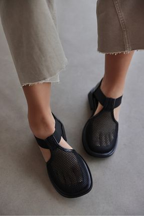 صندل مشکی زنانه پاشنه تخت selinshoes - کد 814335742