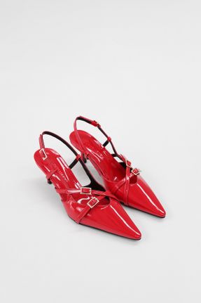 کفش پاشنه بلند کلاسیک قرمز زنانه چرم لاکی پاشنه نازک پاشنه متوسط ( 5 - 9 cm ) کد 788014202