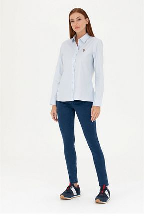شلوار جین آبی زنانه پاچه لوله تفنگی U.S. Polo Assn. - کد 814417529