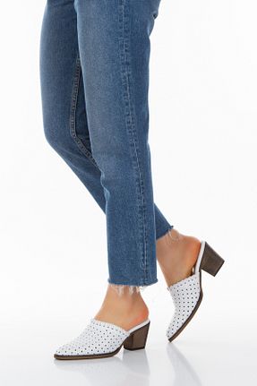 صندل سفید زنانه پاشنه ضخیم PASSAGE SHOES - کد 814577896