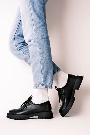 کفش کژوال مشکی زنانه چرم خالص LAL SHOES & BAGS - کد 784841767