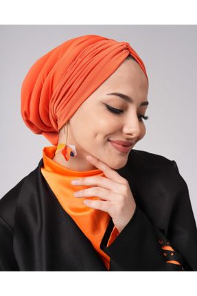 روسری نارنجی پنبه (نخی) کد 742519404