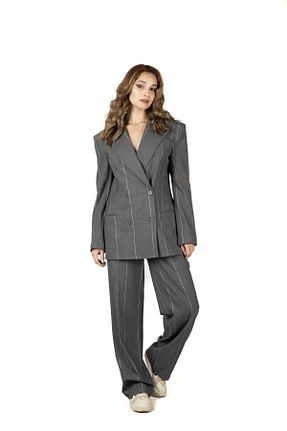 کت طوسی زنانه اسلیم فیت Lefon - کد 814669688
