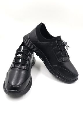 کفش کژوال مشکی مردانه چرم طبیعی پاشنه کوتاه ( 4 - 1 cm ) پاشنه ساده کد 814192285