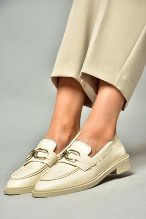 کفش کلاسیک بژ زنانه چرم مصنوعی Fox Shoes - کد 814893876