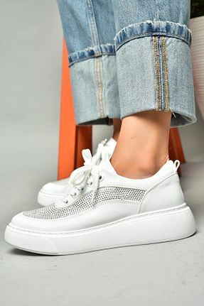 کفش اسنیکر سفید زنانه بند دار Fox Shoes - کد 815022426