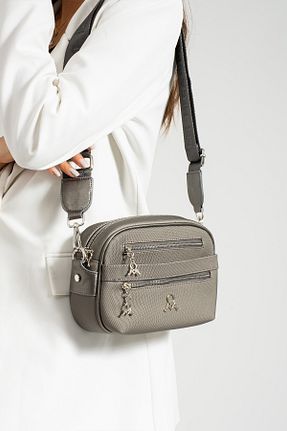 کیف دوشی طوسی زنانه چرم مصنوعی Çanta Trend - کد 765734354