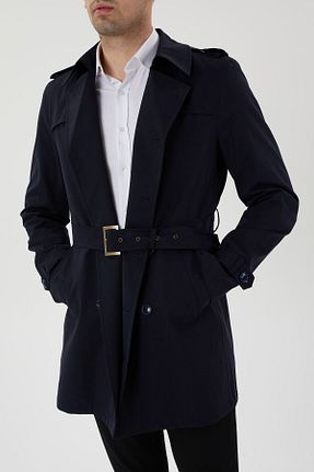 ترنچکت سرمه ای مردانه پلی استر UFK MODA - کد 364590180