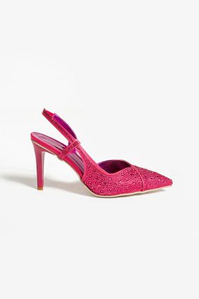 کفش پاشنه بلند کلاسیک صورتی زنانه ساتن Gökçe Shoes - کد 795272274