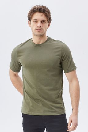 تی شرت خاکی مردانه یقه خدمه کد 815284803