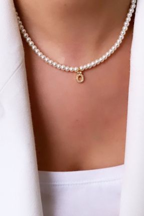 گردنبند جواهر طلائی زنانه مروارید کد 110556165