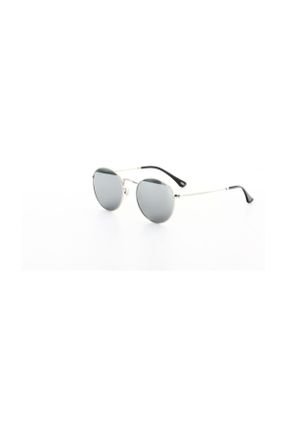 عینک آفتابی طوسی زنانه UV400 فلزی آینه ای گرد کد 6142383