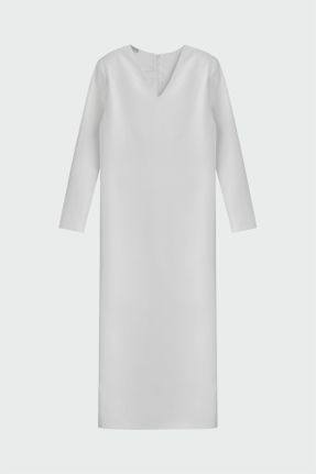 لباس سفید زنانه بافتنی رگولار آستین-بلند کد 814567058