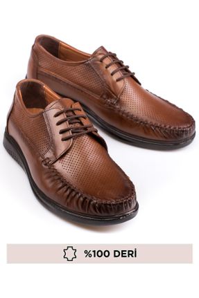 کفش لوفر قهوه ای مردانه چرم طبیعی پاشنه کوتاه ( 4 - 1 cm ) کد 814799840