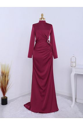 لباس مجلسی حجاب زرشکی زنانه رگولار HİJABAYA - کد 814842711