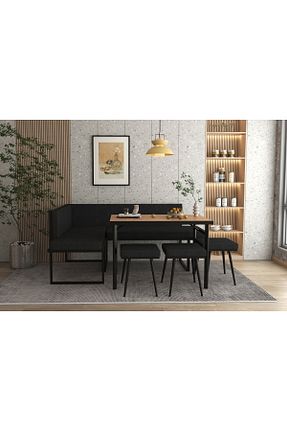 ست مبلمان چای خوری مشکی Wood House - کد 814852083