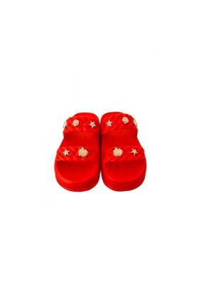 دمپائی قرمز زنانه EVA پاشنه ضخیم پاشنه کوتاه ( 4 - 1 cm ) کد 814878976