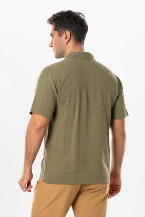 تی شرت خاکی مردانه رگولار یقه پولو پنبه (نخی) بیسیک کد 814905225