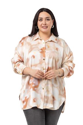 پیراهن سایز بزرگ بژ زنانه سایز بزرگ DISENTIS MODEST - کد 814910627