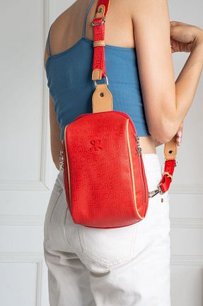 کیف دوشی قرمز زنانه چرم مصنوعی Polo Of Colors - کد 218528423