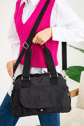 کیف دوشی مشکی زنانه پارچه ای Çanta Trend - کد 446836688