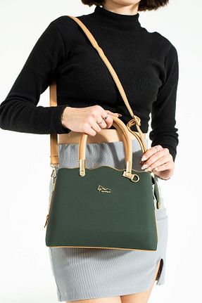 کیف دوشی سبز زنانه چرم مصنوعی Çanta Trend - کد 664178534