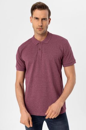 تی شرت زرشکی مردانه رگولار یقه پولو کد 687133967