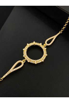 دستبند نقره طلائی زنانه 925 عیار Kiriş Gümüş - کد 815005426