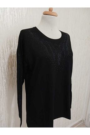 بلوز مشکی زنانه طرح دار LUSSOLİFE - کد 815010644