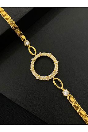 دستبند نقره طلائی زنانه 925 عیار Kiriş Gümüş - کد 815007554