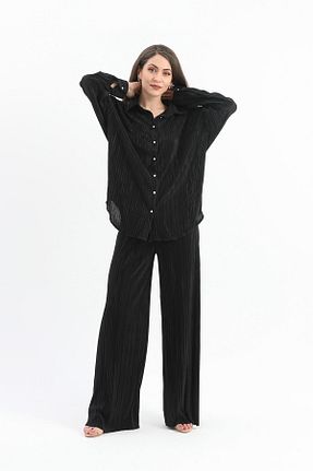 ست بالاتنه و پائین تنه مشکی زنانه بافتنی TUA MODA - کد 815032135