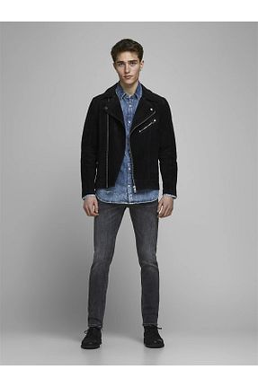 شلوار کرمگن مشکی مردانه اسلیم Jack & Jones - کد 815103359
