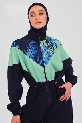 مایو حجاب سرمه ای زنانه چاپی Alfasa - کد 815115775