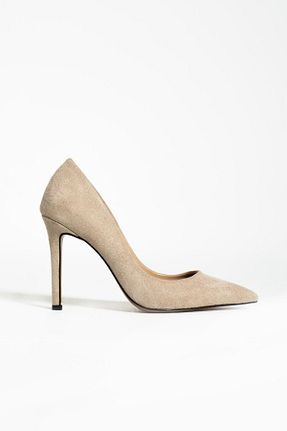 کفش پاشنه بلند کلاسیک بژ زنانه نقره Gökçe Shoes - کد 795272082