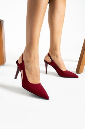 کفش پاشنه بلند کلاسیک زرشکی زنانه پاشنه نازک پاشنه متوسط ( 5 - 9 cm ) کد 806206265