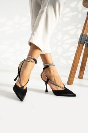 کفش پاشنه بلند کلاسیک مشکی زنانه ساتن پاشنه نازک پاشنه متوسط ( 5 - 9 cm ) کد 806206360