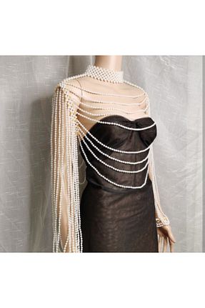 گردنبند جواهر سفید زنانه مروارید es moda shop - کد 815229830