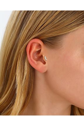 گوشواره غضروفی نقره طلائی MEKS JEWELS - کد 765392921