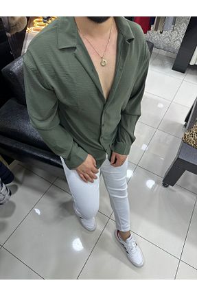 پیراهن خاکی مردانه اورسایز Beybun boutique - کد 815272517