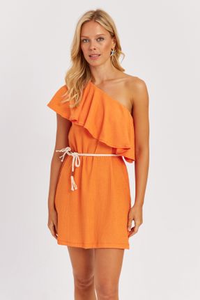 لباس نارنجی زنانه بافت پلی استر اسلیم کد 814578177