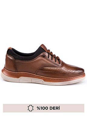 کفش کژوال قهوه ای مردانه چرم خالص maximoda - کد 814760025