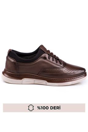 کفش کلاسیک قهوه ای مردانه چرم طبیعی پاشنه کوتاه ( 4 - 1 cm ) کد 814762862