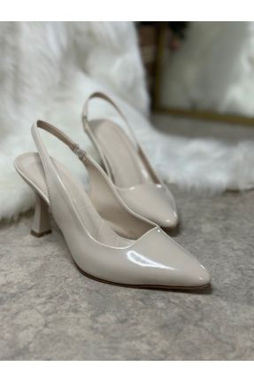 کفش پاشنه بلند کلاسیک بژ زنانه چرم مصنوعی پاشنه نازک پاشنه متوسط ( 5 - 9 cm ) کد 814963473