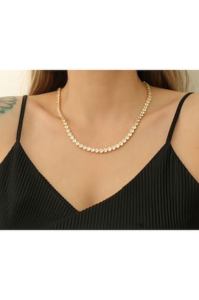 گردنبند نقره طلائی زنانه 925 عیار Gümüşistan - کد 814875552
