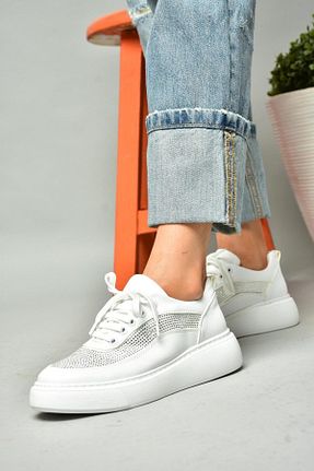 کفش اسنیکر سفید زنانه بند دار Fox Shoes - کد 815022426