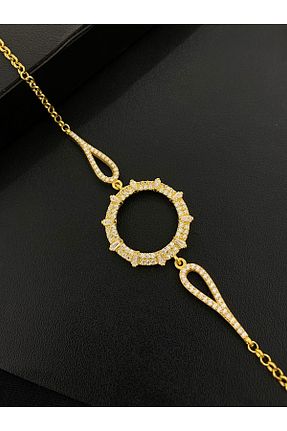 دستبند نقره طلائی زنانه 925 عیار Kiriş Gümüş - کد 815005426